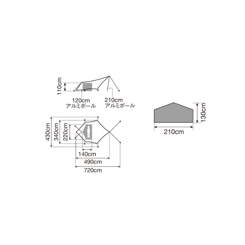 snowpeak 多功能個人帳篷 象牙白 ／ SDI-101-IV-US (Default)