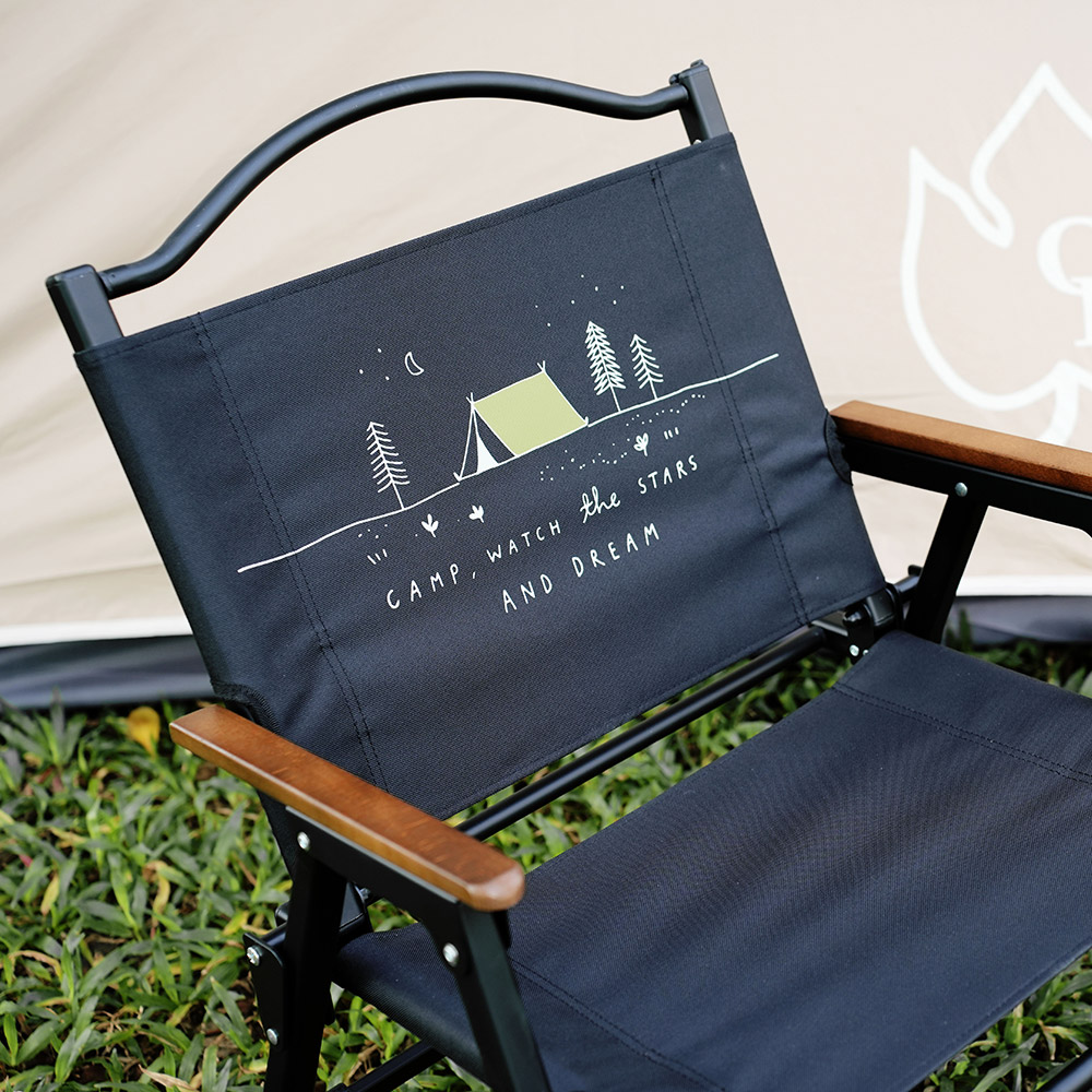 Outdoorbase Z1軍風折疊椅-逐夢星空(黑)