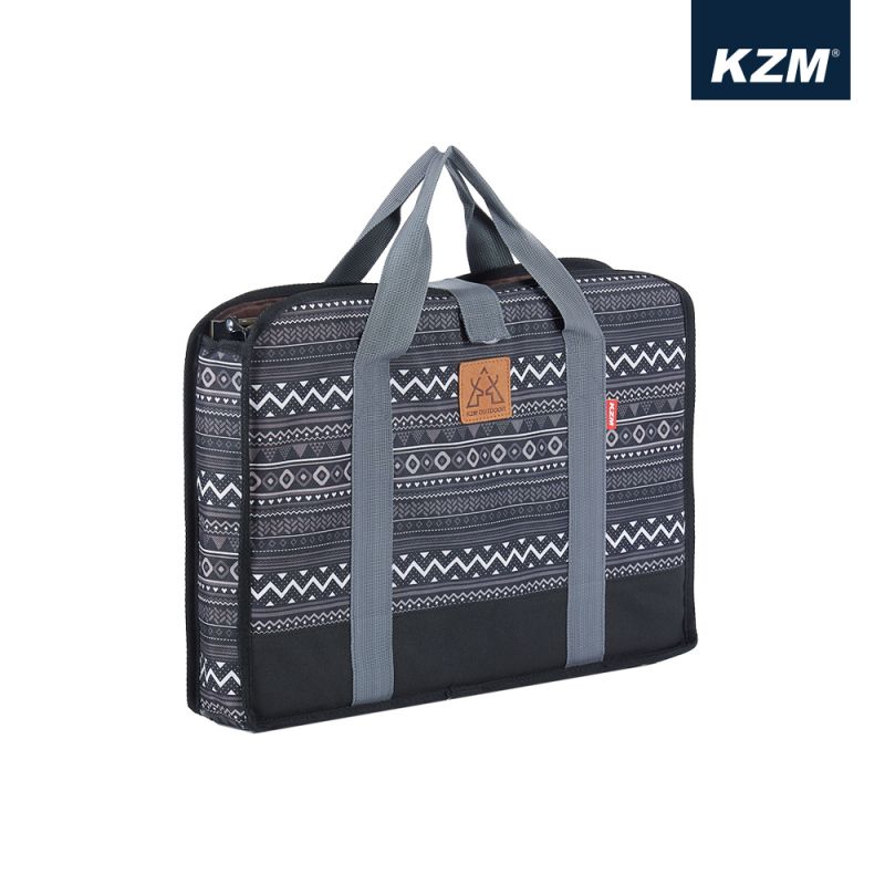 KZM 彩繪民族風折疊桌收納袋-S(黑色)