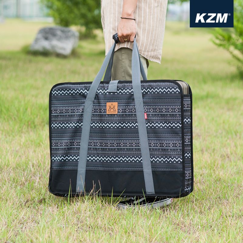KZM 彩繪民族風折疊桌收納袋-L(黑色)
