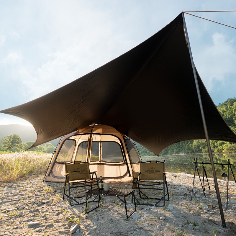 KZM 工業風碟型黑膠天幕 沙色