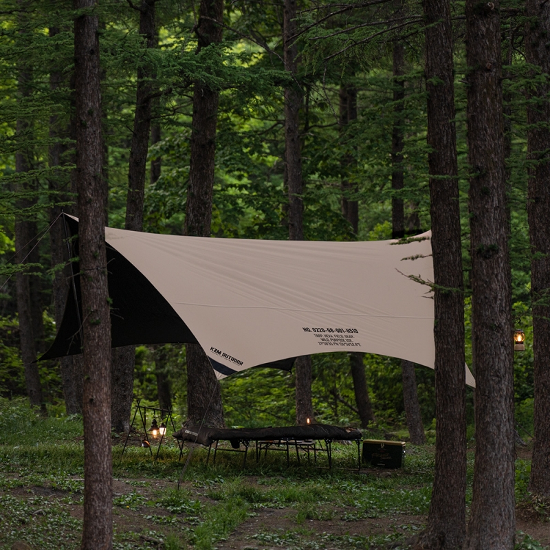 KZM 工業風碟型黑膠天幕 沙色