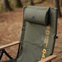 KZM 個性木手把四段可調折疊椅-軍綠