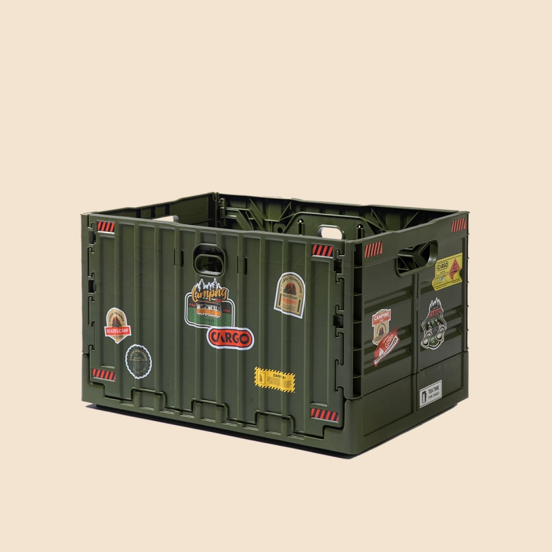 CARGO 工業風折疊收納箱-軍綠色