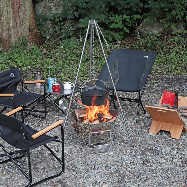 CAPTAIN STAG鹿牌 兩段式焚火吊鍋架