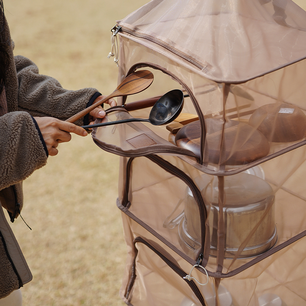 KZM 四層方形餐櫥籃 (可可)